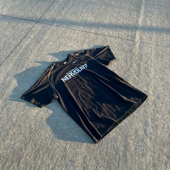 Nike “Do I Make You Nervous” Athletic Tee Shirt - Picture 1 of 7